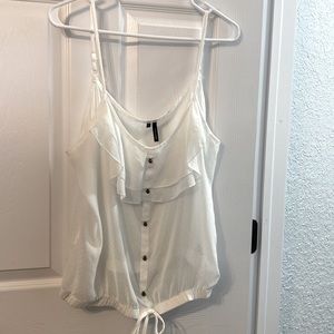 Sheer white loose fitting tank top